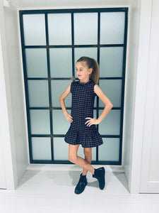 BLACK SILVER RUFFLE DRESS