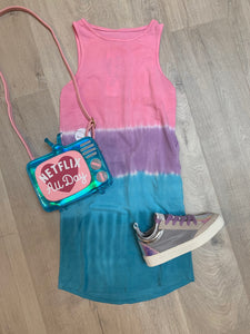 PINK STRIPE TANK DRESS