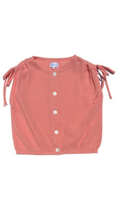 MAGGIE TOP- CORAL GAUZE