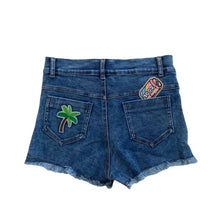 Load image into Gallery viewer, RAINBOW BUTTON DENIM SHORTS