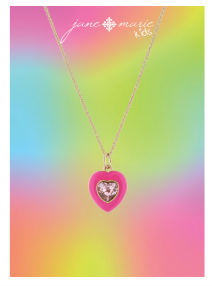 HOT PINK ENAMEL NECKLACE