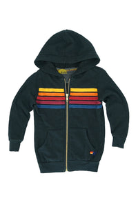 5 STRIPE HOODIE- CHARCOAL