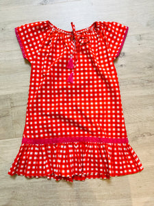 GINGHAM LACE DRESS