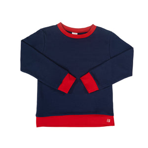RIVER JOGGER TOP- NAVY/RED