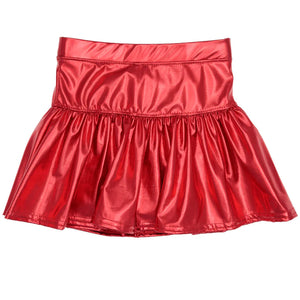 METALLIC SKORT- RED