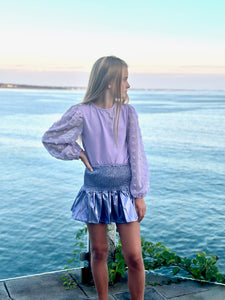 LILAC TEXTURED SLEEVE TOP