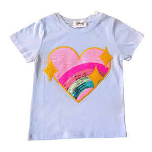 RAINBOW SPARKLE HEART TEE