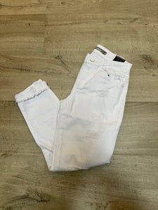 WHITE HIGH RISE WEEKENDER JEANS