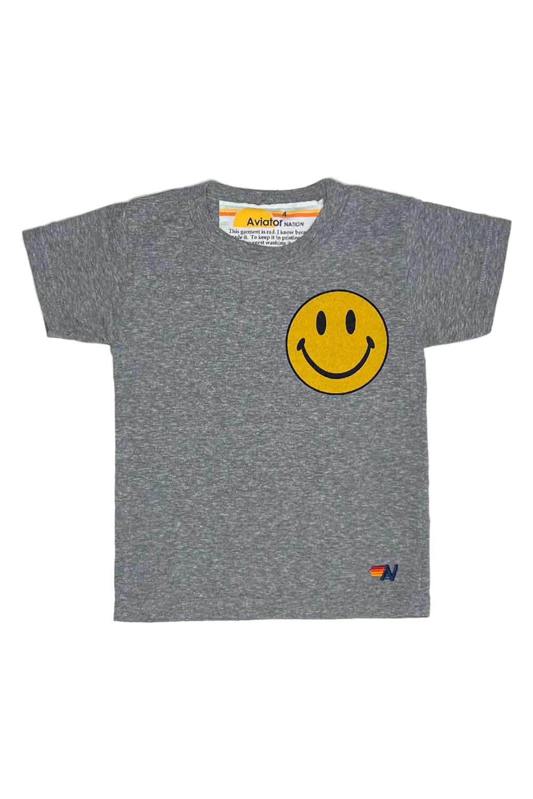 SMILEY TEE- HEATHER GREY