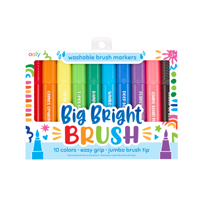 BIG BRIGHT BRUSH MARKERS-SET OF 10