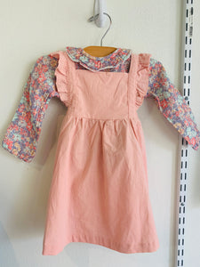 PINK FLORAL OVERALL DRESS