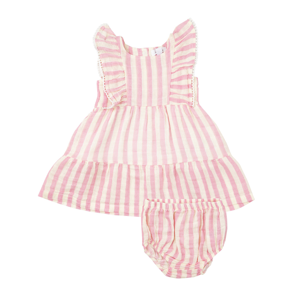 PINK STRIPE DRESS SET