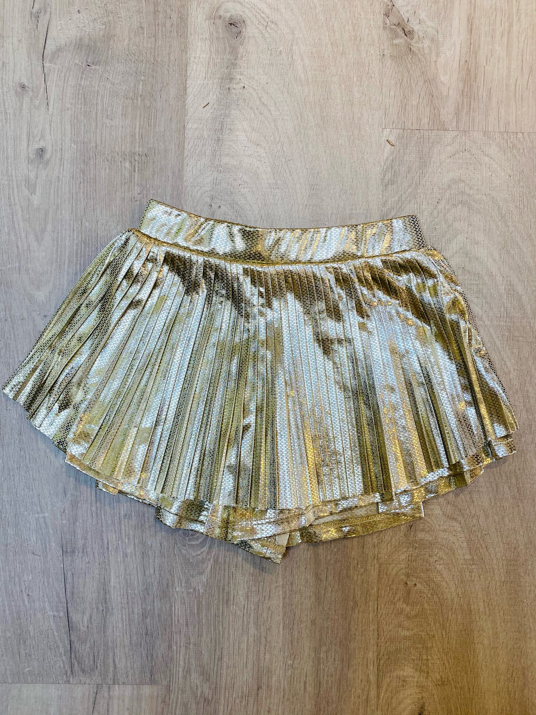 METALLIC GOLD SKORT