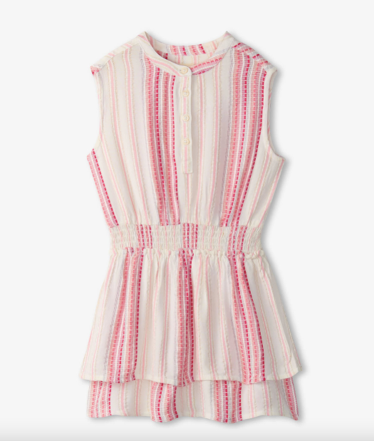 RIBBON STRIPE SMOCKED DRESS