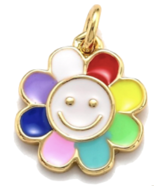 MULTICOLOR SMILEY FLOWER CHARM