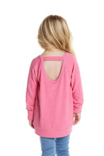 Load image into Gallery viewer, GIRLS LOVE KNIT LONG SLEEVE SCOOP BACK PULLOVER