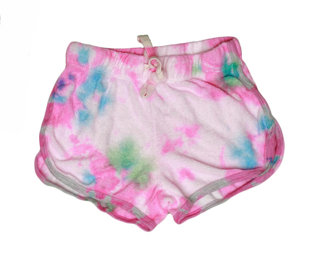 PINK TIE DYE TRACK SHORTS