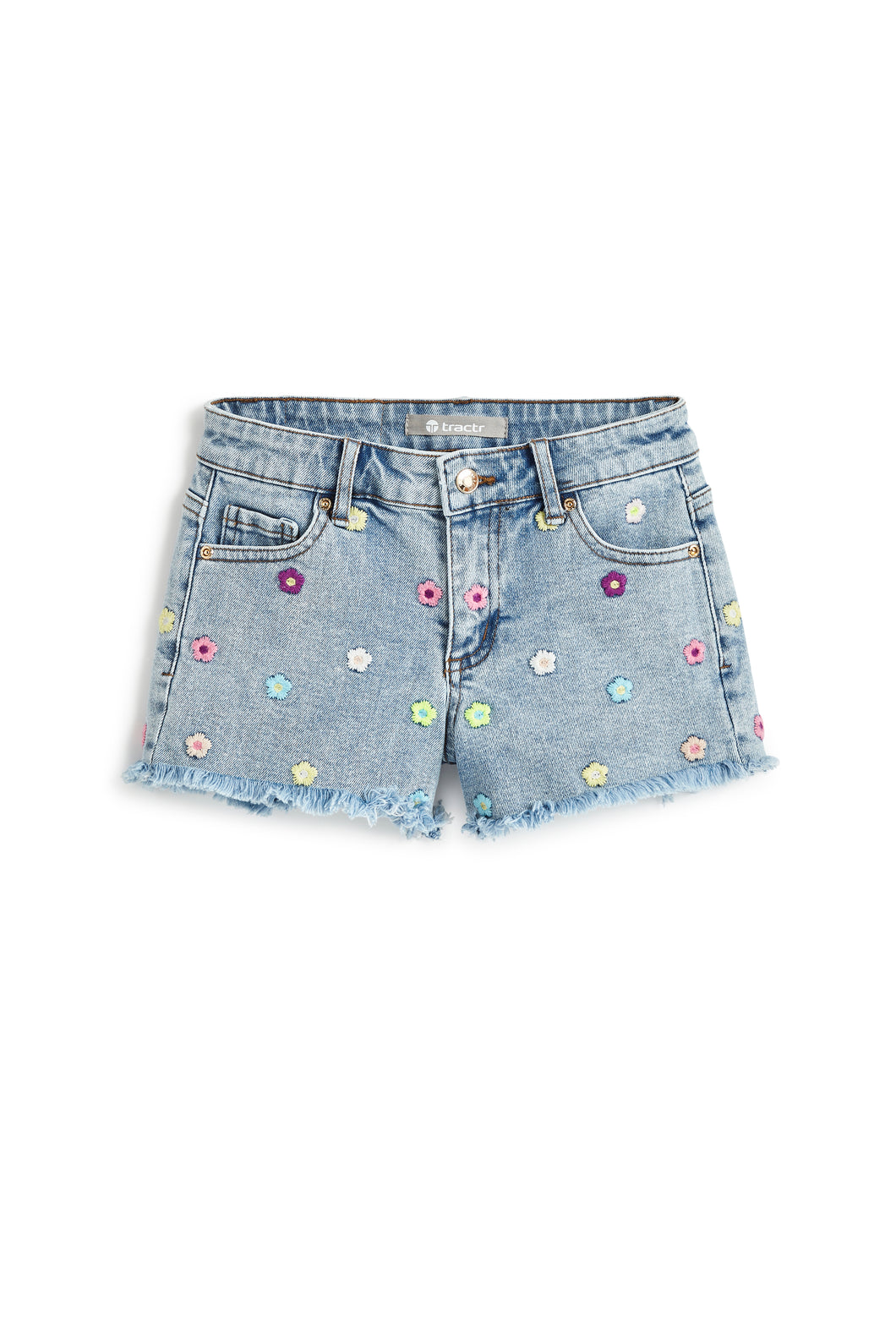 FLORAL EMBROIDERED SHORTS- INDIGO