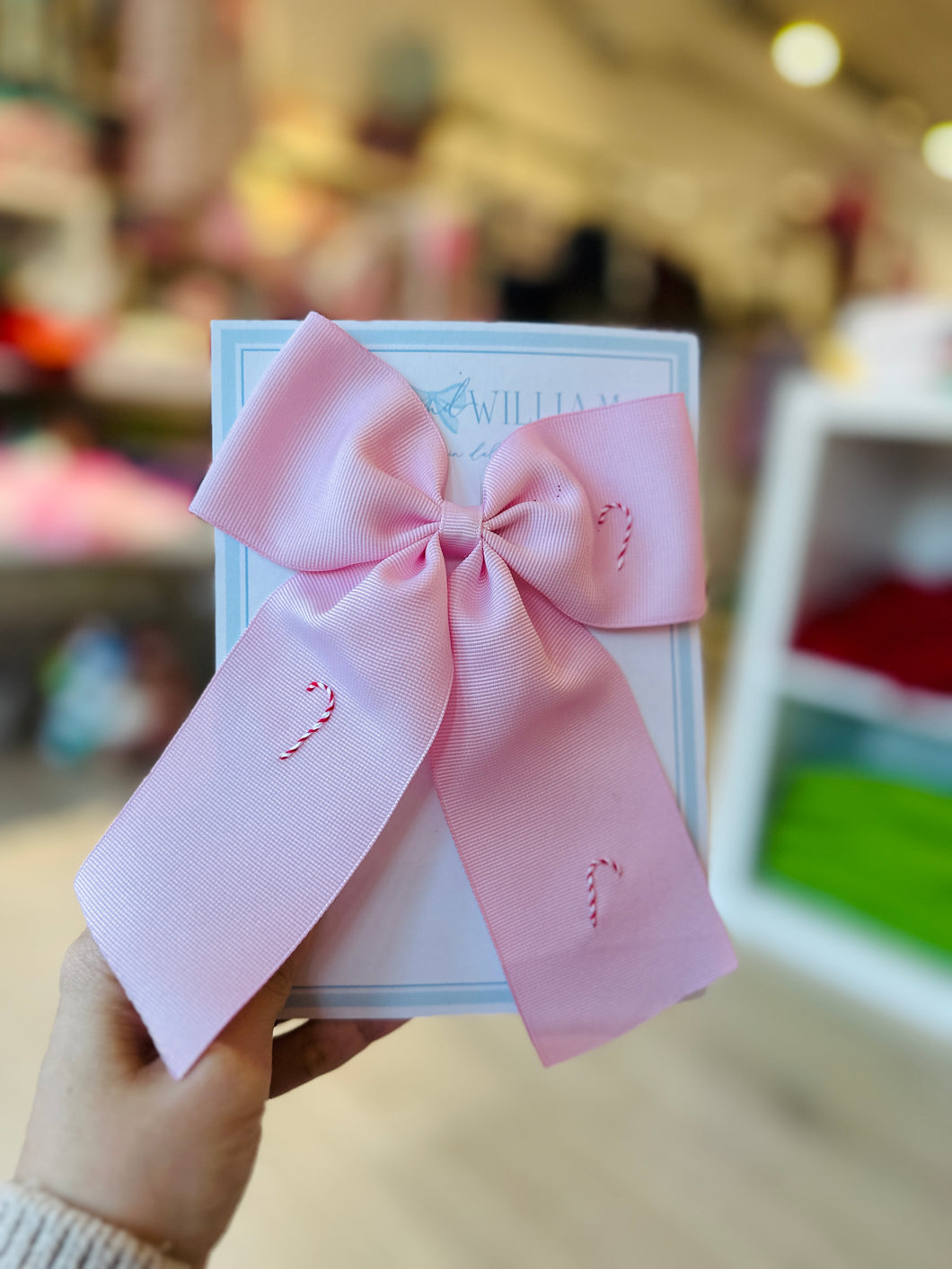 PINK CANDY CANES LARGE BOW