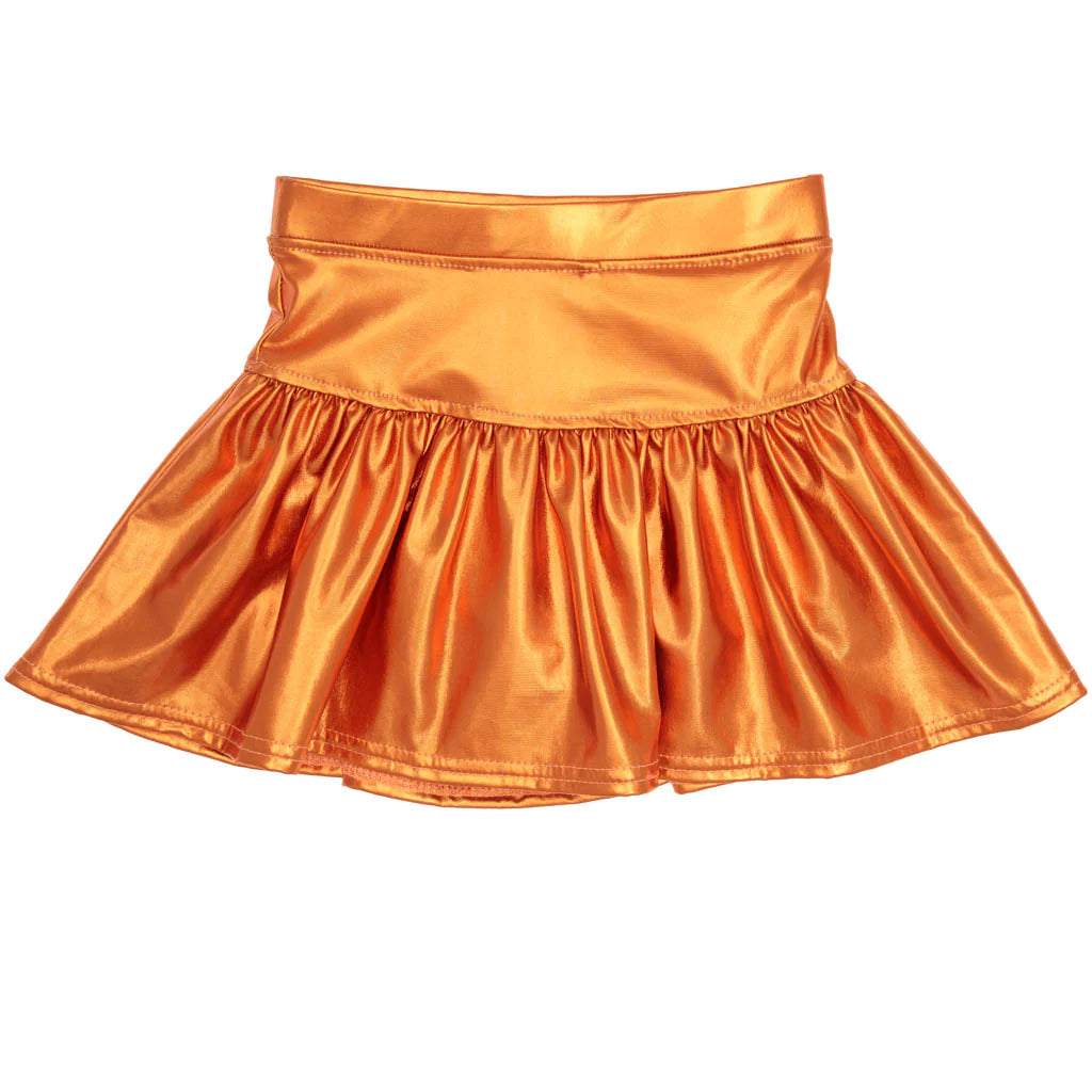 METALLIC SKORT- ORANGE