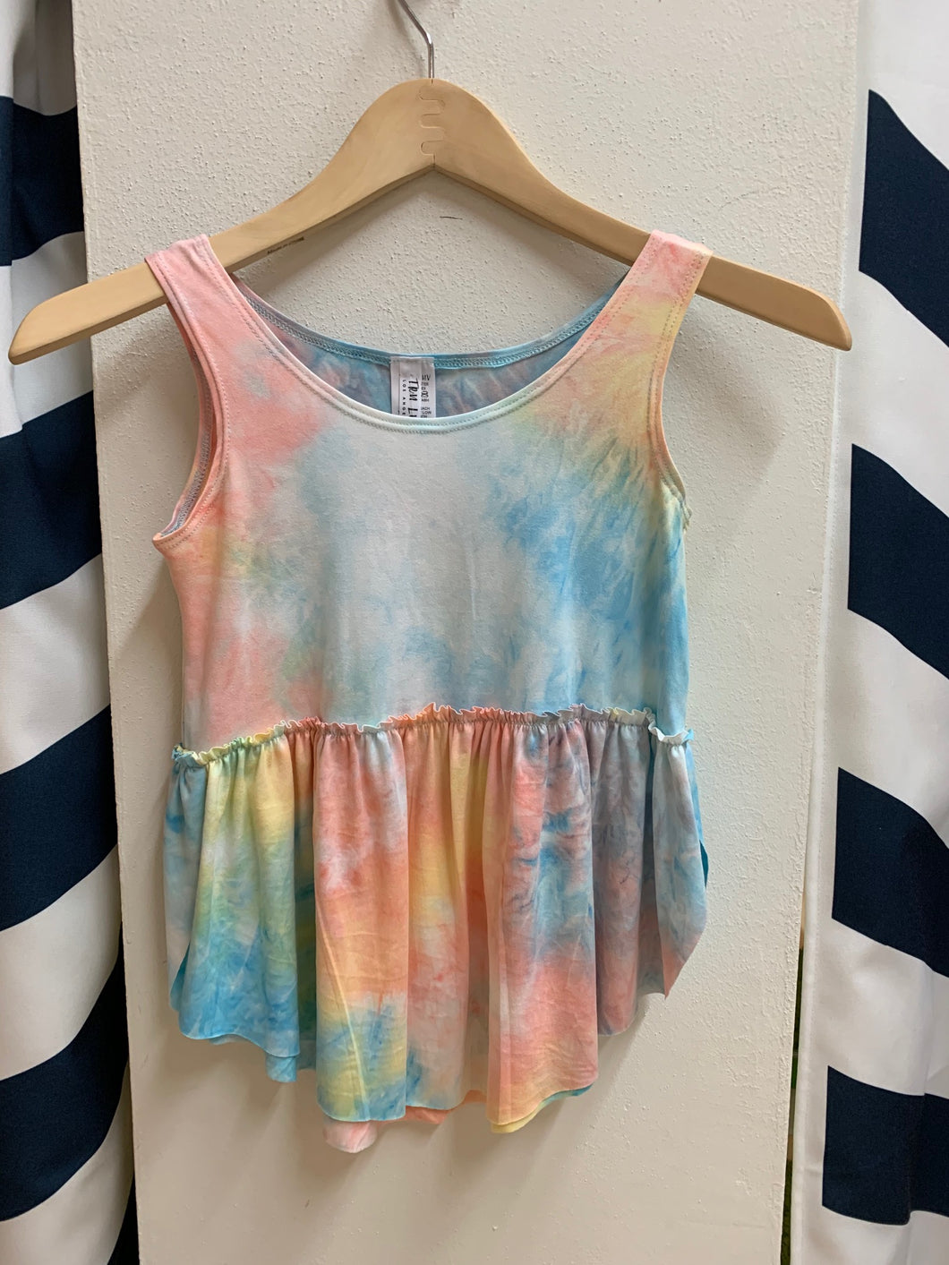 TIE DYE RUFFLE TANK